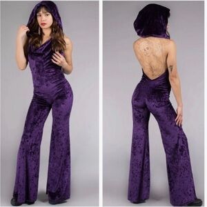 Festival Jumpsuit in Purple Rain Stretch Velvet